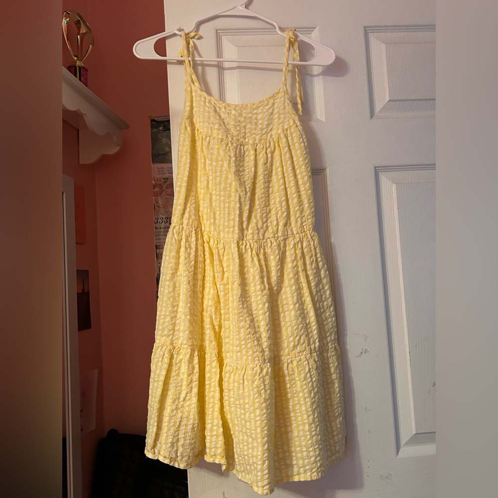 boutique sim and sam yellow gingham dress